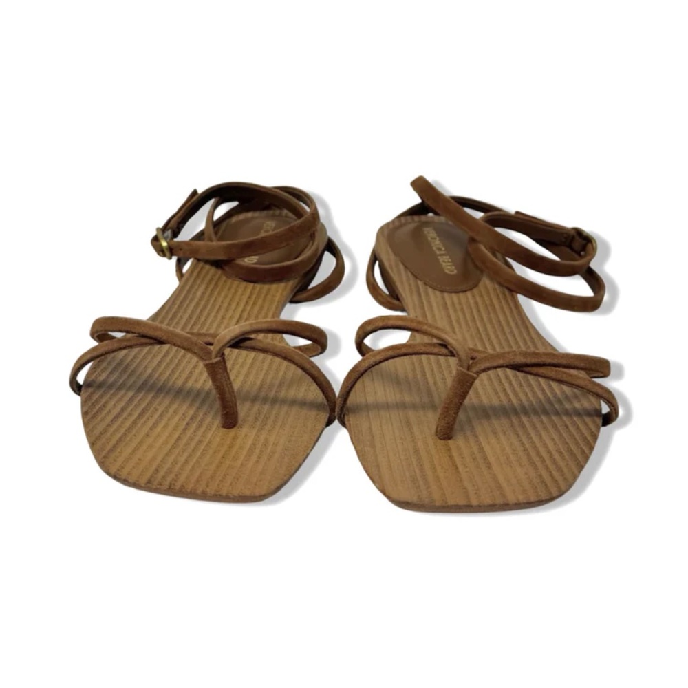 Veronica Beard Allegra Suede Flat Ankle-Strap Sandals